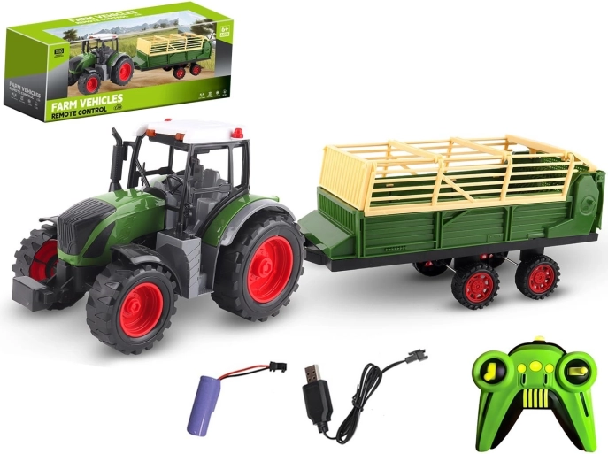 Daljinski upravljani traktor s prikolicom USB punjenje