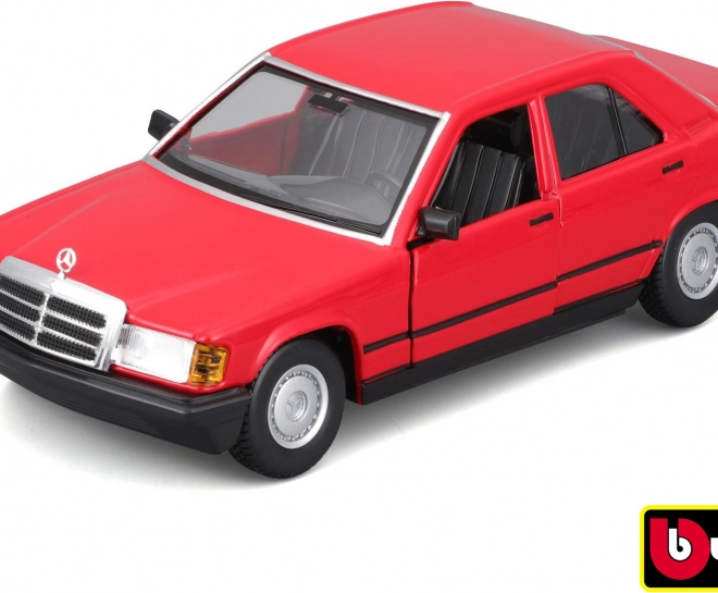 Metalni model automobila Bburago 1:24 Plus 1987 Mercedes-Benz 190E crveni