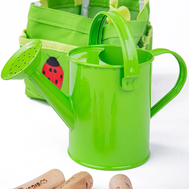 Bigjigs Toys Vrtni set alata u platnenoj torbi zeleni