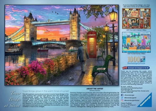 Puzzle s 1000 dijelova Zalazak sunca nad Tower Bridgeom