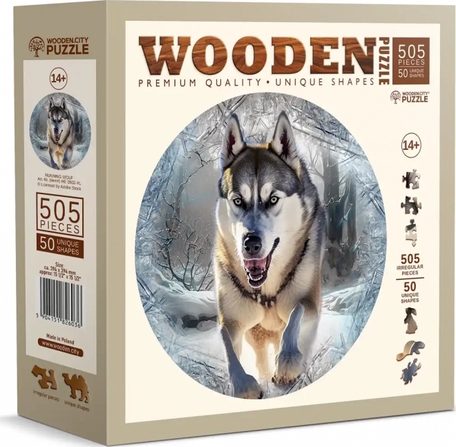 WOODEN CITY Drvene puzzle Trčeći vuk 505 dijelova EKO