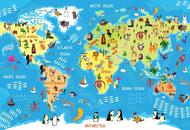 Interdruk puzzle Karta svijeta s 250 dijelova