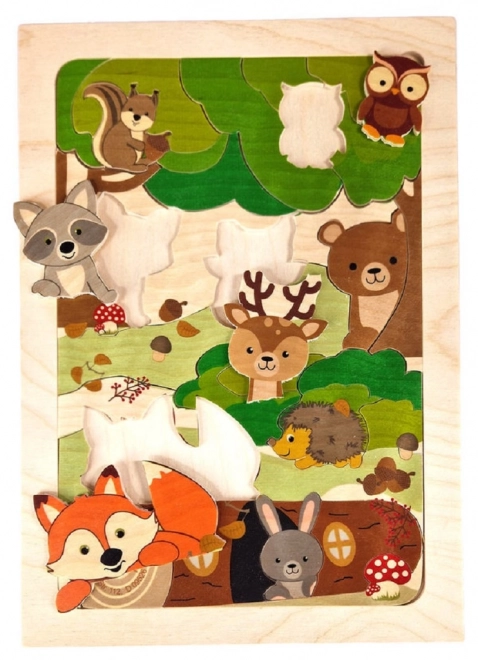 Hess Drvene puzzle lisica i životinje iz šume