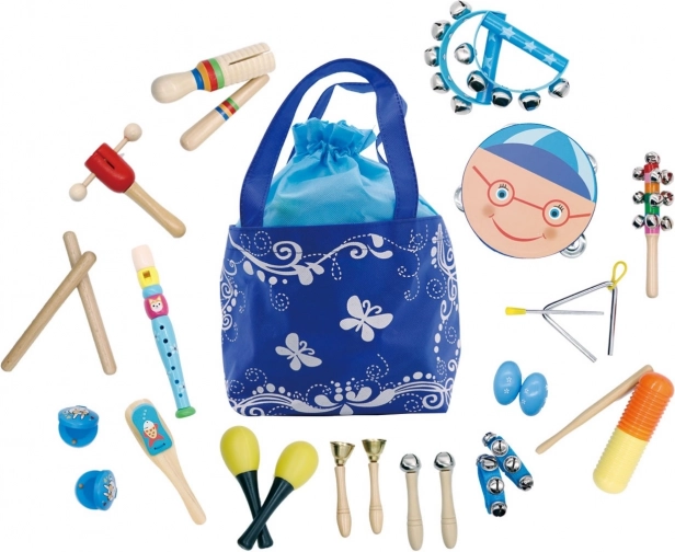 Drveni set glazbenih instrumenata 16 kom s ruksakom ECOTOYS