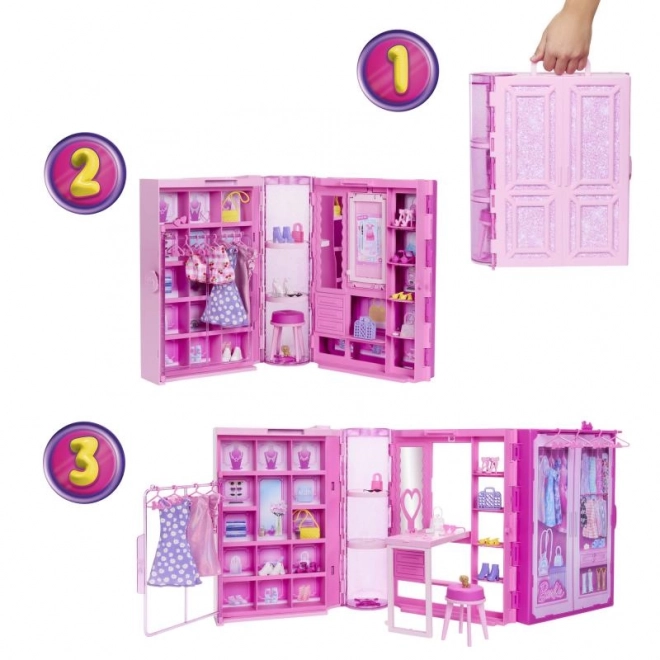 Barbie Garderoba snova u pastelnim bojama s lutkom
