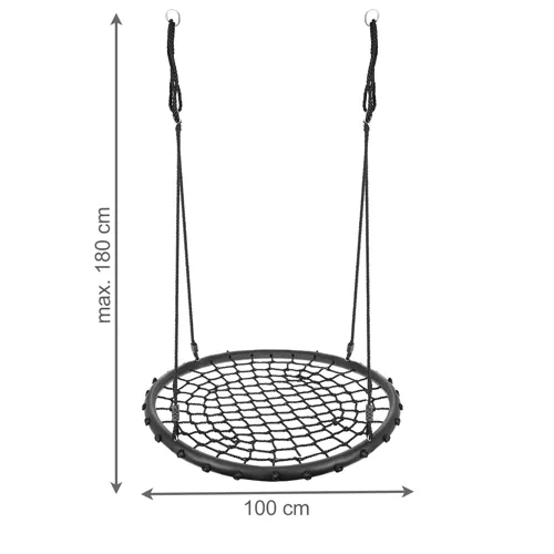 Ljuljačka roda gnijezdo 100cm - ispreplet crna