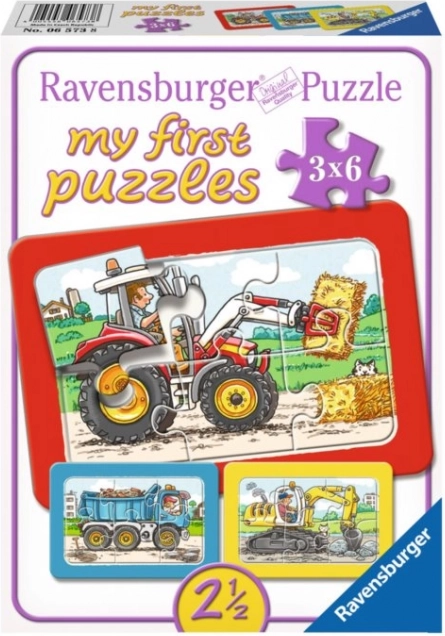 Moje prve puzzle Građevinski strojevi 3×6 dijelova RAVENSBURGER