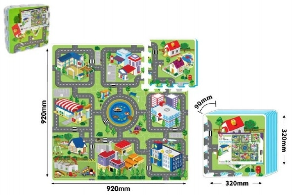Pjenaste puzzle s motivom grada 9 kom