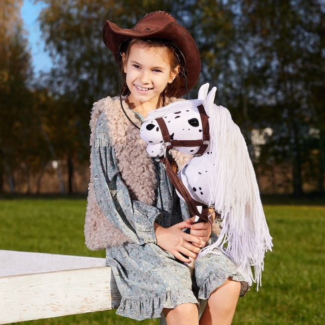 Konjić na štapu Hobby Horse iz kolekcije HOPPIHORSE Sport Edition u boji bijelog leoparda