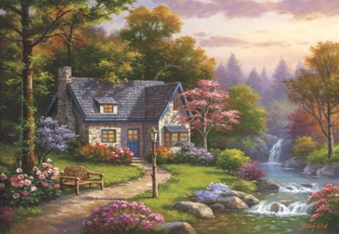 Puzzle Seoska kuća u Stonybrook Fallsu 2000 dijelova