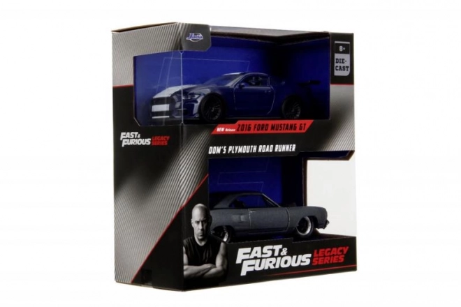 Komplet Dva Modela Automobila Ford Mustang GT350 i Plymouth Road Runner iz Brzi i Žestoki