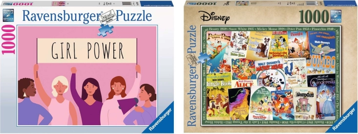 Ravensburger set 2× puzzle od 1000 dijelova – Disney Vintage Movie Posters i Girl Power
