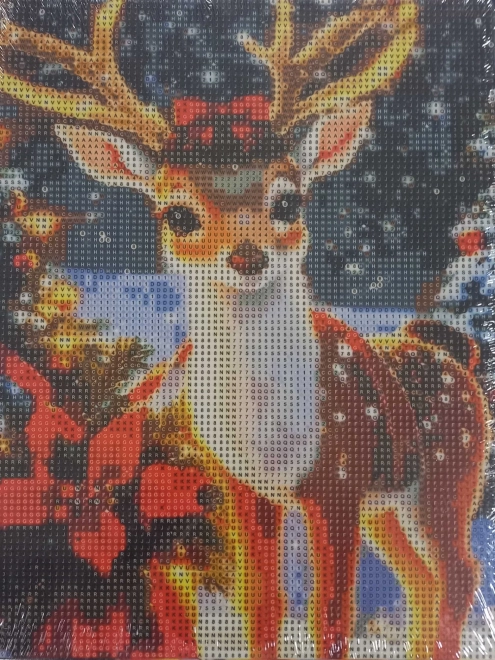NORIMPEX Dijamantno slikanje na platnu Božićni jelen 23x30cm