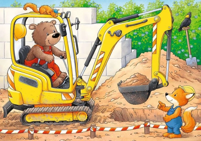 Moje prve puzzle Životinje na gradilištu 4u1