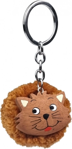 2KIDS TOYS drveni privjesak za ključeve s pomponom – mačka