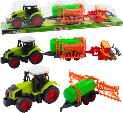 poljoprivredni traktor s cisternom i grabljama – dječji set