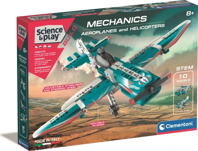 CLEMENTONI Science&Play Mehanička laboratorija Avioni i helikopteri 10u1