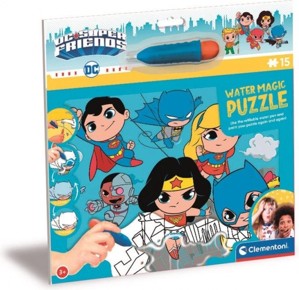 Clementoni puzzle s vodenim bojanjem: DC Super Friends, 15 dijelova