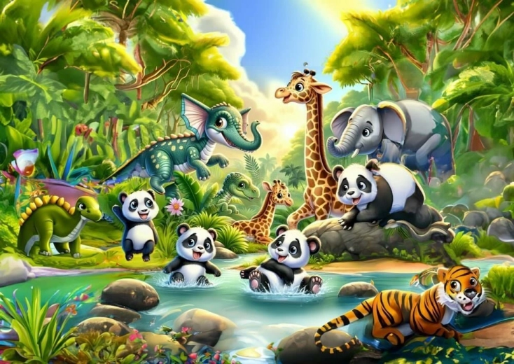 Puzzle Pande kupanje 50 dijelova