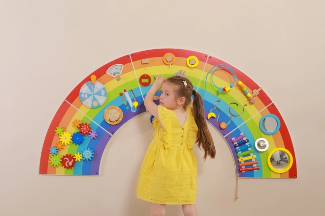 Drveni zidni Montessori panel - duga