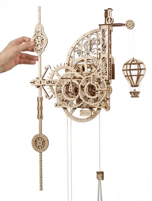 Ugears 3D drvene mehaničke puzzle Zidni sat Aero