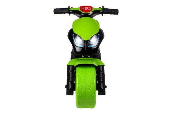 Odrážedlo motorbike zeleno-crno plast na baterije s osvjetljenjem i zvukom u vrećici 36x53x74cm