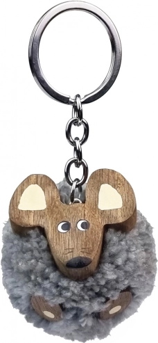 Drveni privjesak za ključeve Pompon Miš 2Kids Toys