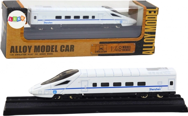 Kolekcionarski model vlaka bijeli 1:48 metalni