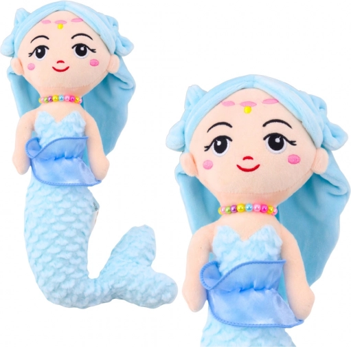 Plišana morska sirena s perlama plava 32 cm