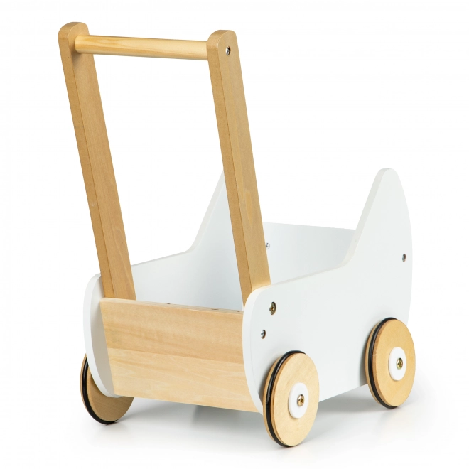 ECOTOYS Drveni kolica za lutke bijela