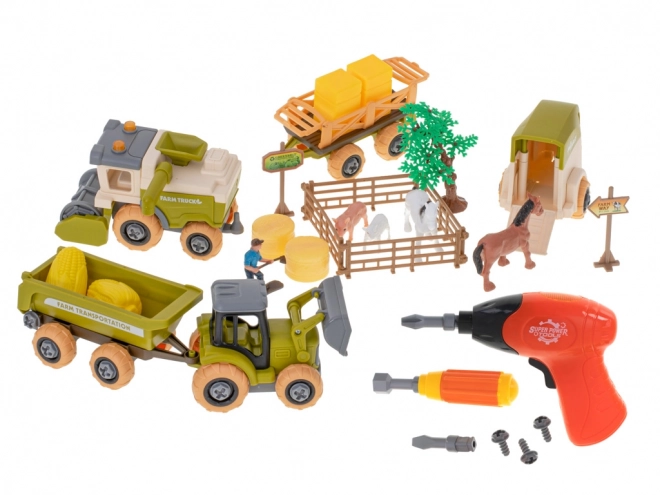 Farma set s traktorima i domaćim životinjama