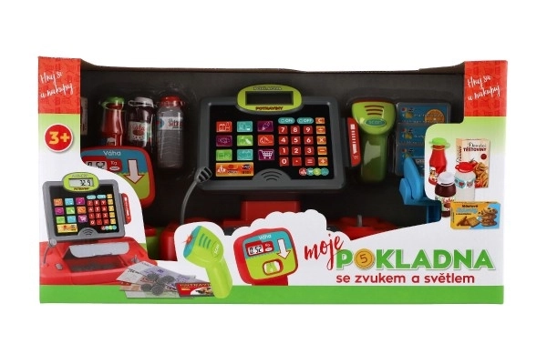 Velika digitalna plastična blagajna na baterije sa zvukom i svjetlom u kutiji 48x25x18cm