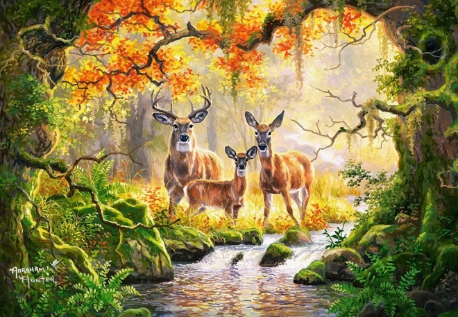 Puzzle 1000 dijelova CASTORLAND Royal Family – srne i jeleni u šumi