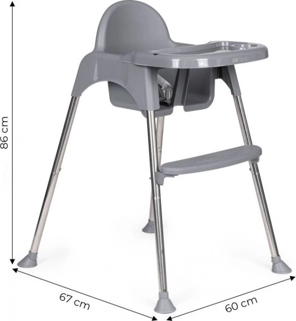 ECOTOYS Dječja Stolica 2u1 siva