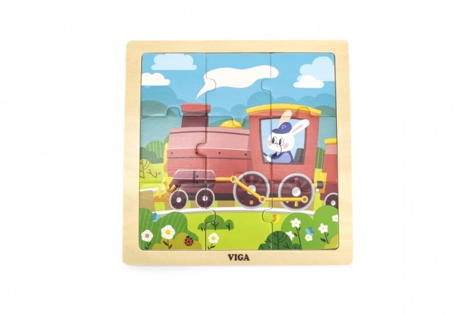 Drvene puzzle 9 dijelova - vlakić