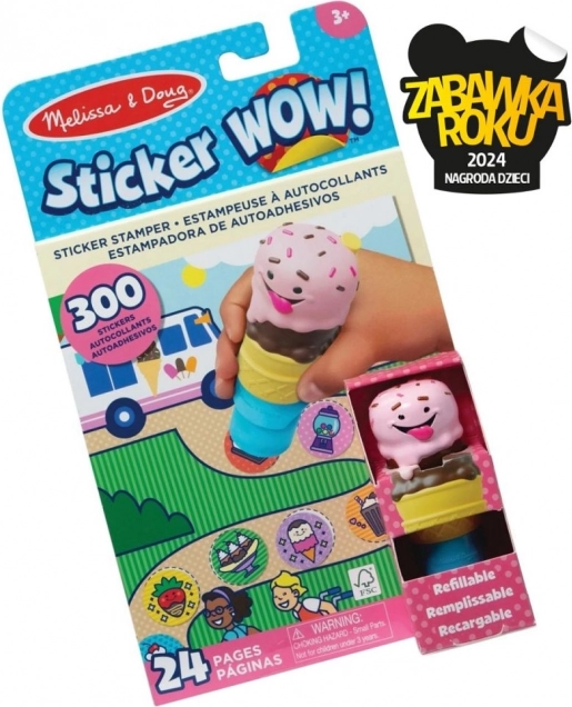 Sticker Wow – knjižica i žig s naljepnicama – sladoled