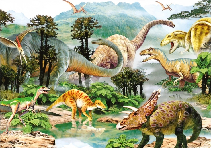 dino puzzle život dinosaura 100 xl dijelova