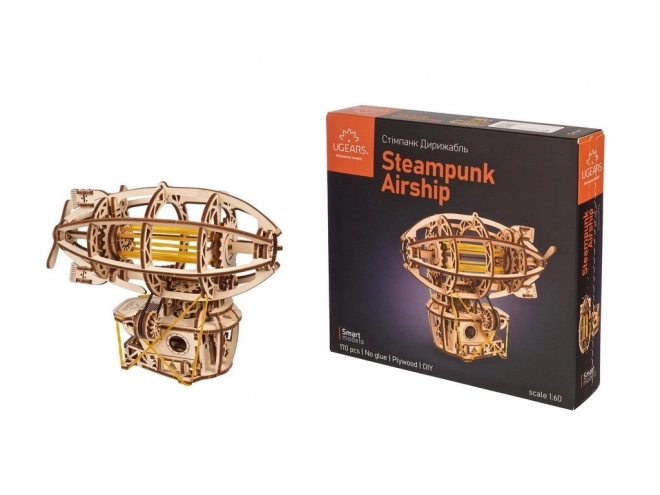 Ugears Drvena 3D mehanička građevna igračka STEAMPUNK ZRAKOPLOV
