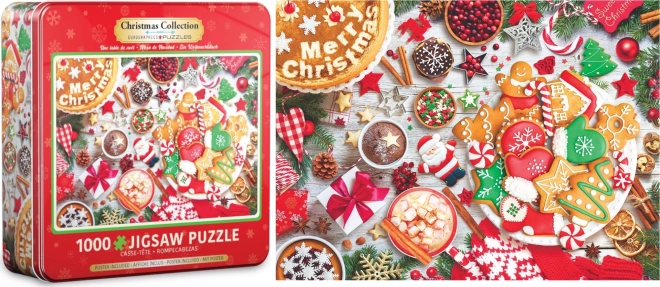 Eurographics puzzle Božićni stol 1000 dijelova u limenoj kutiji