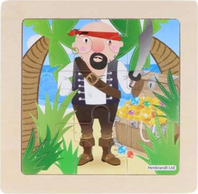 Drvene puzzle pirati 9 dijelova
