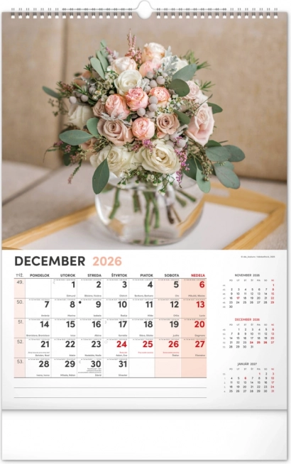 Zidni kalendar Cvijeće 2026