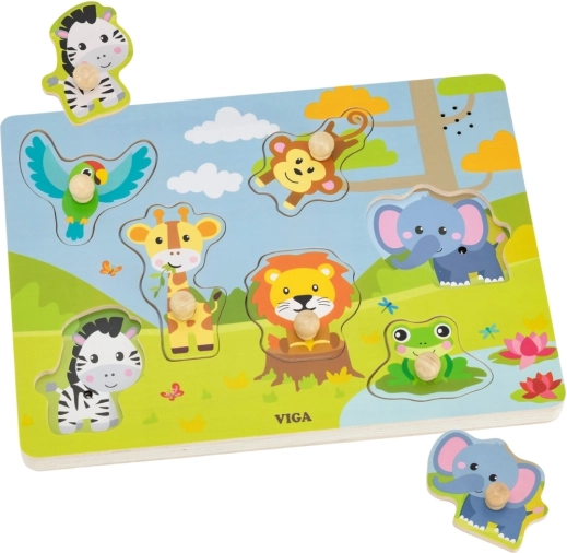 Viga drvene zvučne puzzle egzotične životinje
