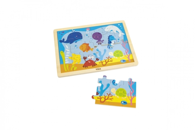 Drvene puzzle 24 dijelova - podmorski svijet