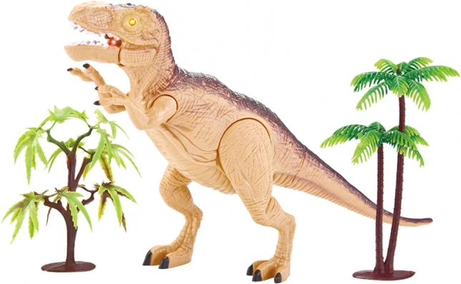 Tyrannosaurus rex sa zvukom i svjetlom – smeđi interaktivni dinosaurus 23 cm