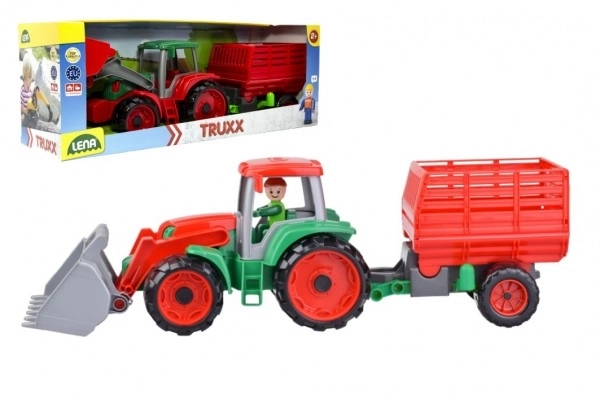 Auto Truxx traktor utovarivač s prikolicom za sijeno s figuricom u kutiji 53x19x16cm 24m+