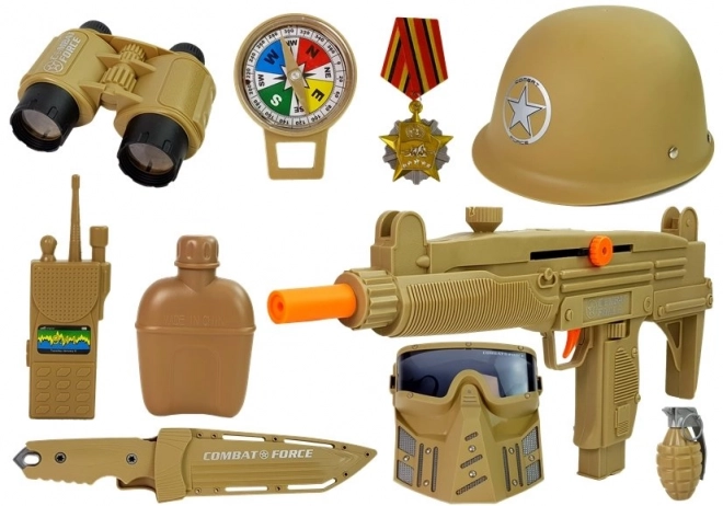 Vojni set Oružje s maskom Kaciga Granata Zvuk