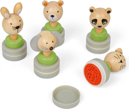 Drvena žigovi sa životinjama Bigjigs Toys