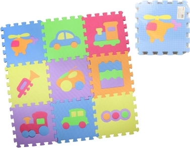 Pjenaste podne puzzle s izvadivim oblicima 28 × 28 cm, set od 9 kom