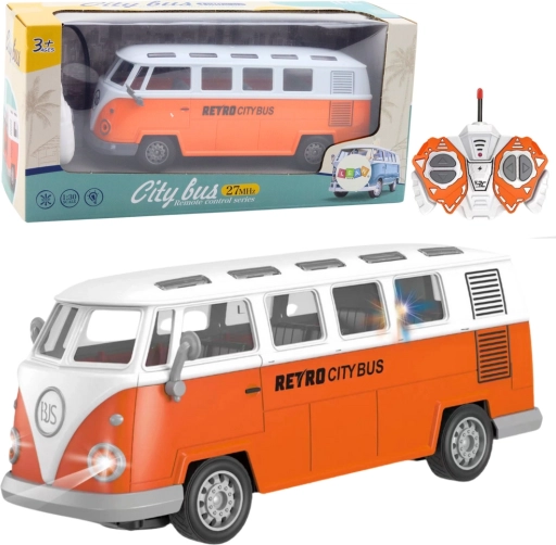 retro gradski autobus na daljinsko upravljanje sa svjetlima 1:30