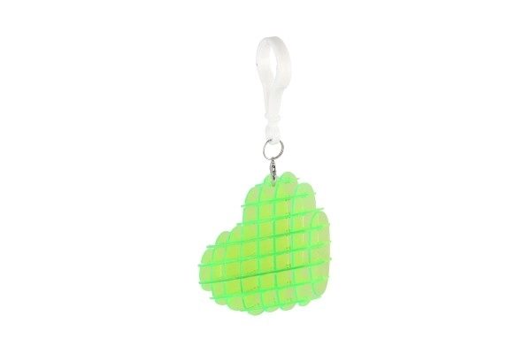 Privjesak fidget srce mijenjajući oblik antistres plastični 6cm 4 boje u kutiji 6x6,5cm 24kom u kutiji